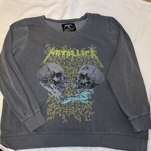 Metallica Gray Graphic Crewneck Top- Torrid